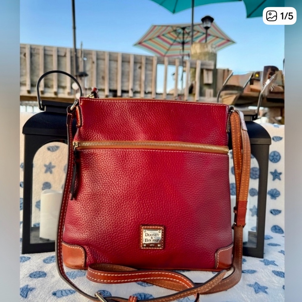 Dooney & Bourke EUCRed Pebbled Leather Crossbody Bag with Gold Hardware